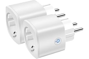 Laxihub Presa Smart WiFi 16A, Intelligente Plug Compatibile con Alexa e Google Assistant, Monitoraggio Energia, Controllo Vocale, Telecomando App, Programma e Timer, 2,4GHz, 2 Pezzi