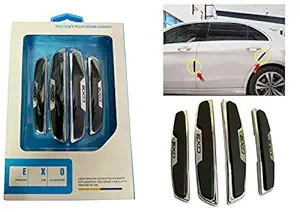 OnWheel Car Universal Chrome Exo Door Guard Edge Scratch Protector Exterior Accessories in Black Color