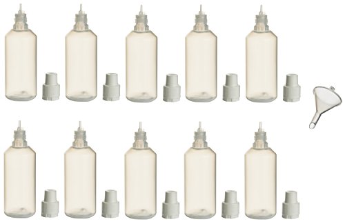 10 Stück PP-Flaschen 100ml incl. 1x Füll-Trichter - Leerflasche Kunststofflasche Plastikflasche Spritzflasche quetschbar zum befüllen und mischen (10 Stück je 100 ml)