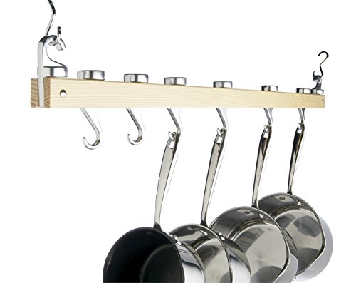 Kitchen Craft Master Class Deluxe Hängeleiste aus Holz für Töpfe, Deckenbefestigung, 92 cm - 3