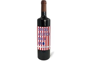 MUNDOHUEVO Regalo original. Botella de vino tinto Ser del Atlético mola un huevo. 75cl.