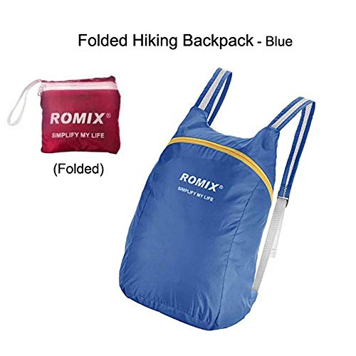 Escomdp Pieghevole Zaini e Borsa 75 g Impermeabile in Viaggio Campeggio Escursionismo Zaino, Capacità 18L (Blu)