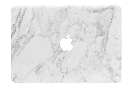 pop-items Macbook Pro Cover, hochwertiges Marmor Design, Marble Muster Aufkleber, Folie, ausgespartes Apple Logo, abziehbarer Sticker, Vinyl Skin für 15 Zoll Macbook Pro marmor weiß