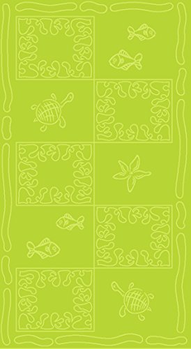 SO MY HOME - Toalla de playa de terciopelo, algodón puro, talla XXL 100 x 200 cm, diseño de tortugas, algodón (Verde)