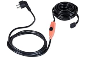 Waldbeck Flow Wire 4 Frostschutzkabel, Länge: 4 m Frostschutzkabel + 1,8 m Stromzuleitung, mit Thermostat, schaltet sich bei unter 6 °C ein, Heizleistung: 16 W/m, Schutzklasse: IP68
