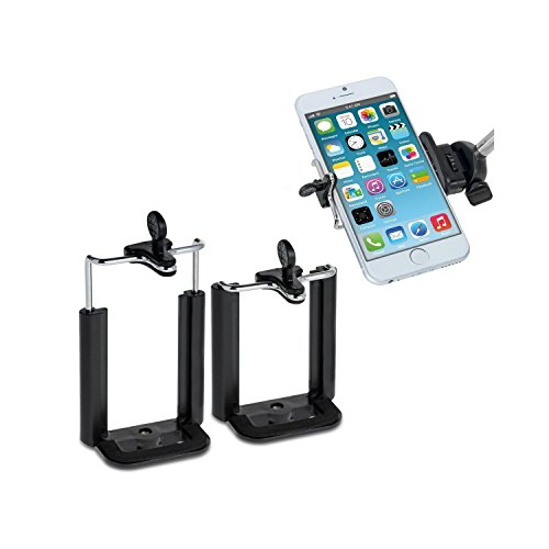 WINGONEER 2PCS Adattatore supporto Treppiedi mount universale per smartphone cellulare iphone, iPod Touch, HTC, Samsung, Blackberry ecc - Nero