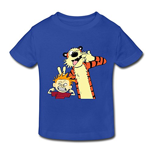 Age 3 Toddler Kids Little Boys Girls Calvin And Hobbes T-Shirt RoyalBlue