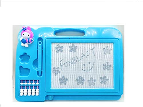 FunBlast Educational Learning Slate for Kids, 2-in-1 Double Sided Magic Slate and Chalk Slate, Size:30 X 22 cm (Blue)