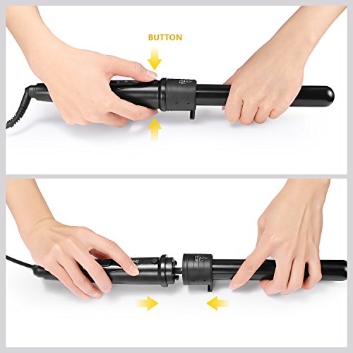 BESTOPE Lockenstab Set 5 in 1 Multifunktions Austauschbare Lockenwickler Kit 5 Austauschbare Curling Eisenstab Unterschiedlichen Größen Lockenstäbe mit Hitzebeständige Handschuhe - 6