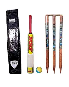 Vishnu ji sports Small boy Cricket Wooden kit Sticker Multicolour (5-10) Year boy