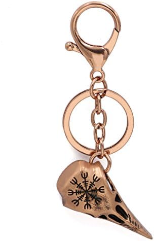 Prettyrosary Keychain Keyring Key Chain Ring Viking Wolf Thor’s Hammer Compass Antique Silver Gold Bronze Grey