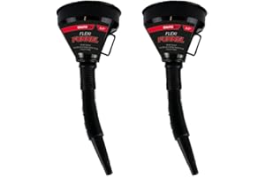 SJ TRADERS Flexi Filling Funnel with Handle, Upgraded Car Fuel Funnels for Transferring Liquids, Extendable Flexible Spout, Suitable Spout for Motorcycle Car, Van, Oil, Gasoline, Petrol – 2 Pack
