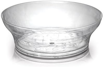 Elegant Hard Clear Plastic Reusable Party Bowls - Clear - 285ml (10oz) - Pack of 20
