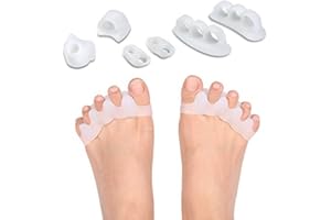 Doact Hallux Valgus Correction (zestaw 8) żelowych separatorów palców, separatorów palców u mężczyzn i kobiet, młotkowatego palca, haluksa i zapobieganie bólom