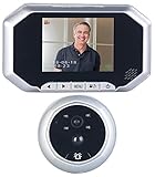 türspion kamera aufnahmefunktion PIR-Bewegungssensor mit 2 m Reichweite, 120° Erfassungswinkel • Objektiv-Bildwinkel: 105°, Blende: f/2,4 • Türklingel: per Knopf an der Kamera, 4 Lautstärken und verschiedene Klingeltöne wählbar • Kamera-Gehäuse aus beständiger Zinklegierung • Maße Kamera (Ø x T): 6,2 x 4,5 cm, Maße Display: 14,8 x 8,7 x 2 cm
