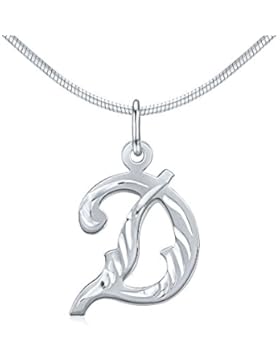 Silberanhänger Buchstabe D kursiv Silber 925 rhodiniert