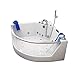 Produktbild supply24 Luxus Whirlpool Badewanne Atlanta mit 17 Massage Düsen + 2X LED Beleuchtung + Heizung + Ozon für Eckmontage rechts + Links mit Glas Hot Tub Spa für 2 Personen