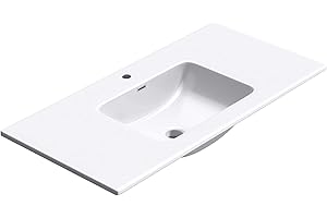DOPORRO Sogood Lavabo vasque blanc 100cm à encastrer Colossum02 fonte minérale solid surface 100x48x12cm
