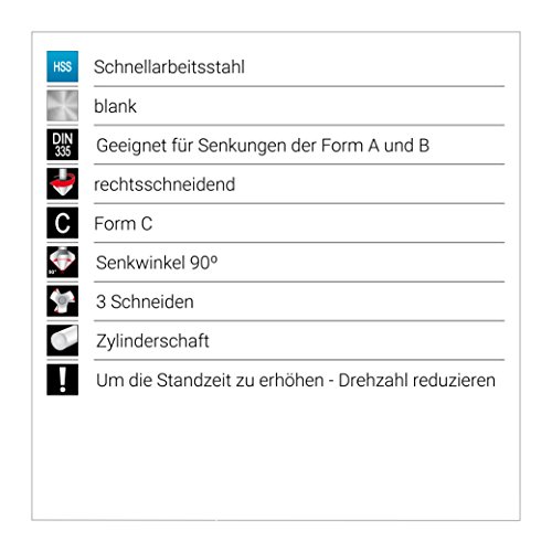 Ruko 102143 Handentgrater DIN 335 Form C 90° HSS, CBN geschliffen Ø 12,4 mm - 5