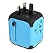Produktbild Travel Adapter Elektrische Stecker Sockets Converter mit Dual USB Ladekabel 2,4 A LED-Betriebsanzeige Elektrische Stecker International Travel Plug Adapter Laden(blau)