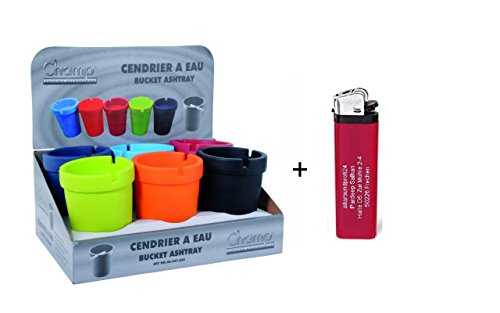 '6 x Cenicero + 1 Gratis Mechero "Allaroundprofi24 Cenicero Wind Cenicero contenedores Auto Cenicero