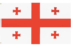 MUWO Flagge Nations Together 90 x 150 cm Nationalmanschaften, doppelseitige Gartenflagge, wetterfeste Fanflagge, Fußballflagge Polyester Länderfagge Deutschland mit Ösen (Georgien)