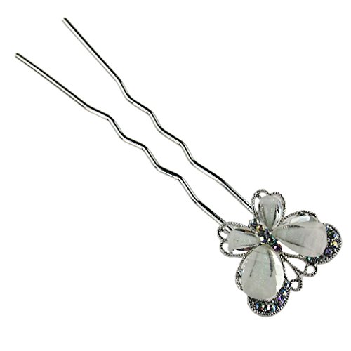 Set of 5pcs Butterfly Hair Pins Slides Barrettes Wedding Brides Hairstyles Decorations White