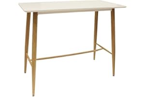 HOME DECO FACTORY CMP HD6455 MESA ALTA 115x60x102 cm, Holz, Eisen, Weiß, Einheitsgröße