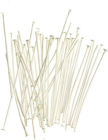 ILOVEDIY 100pcs Silver Plated Head Pins Needles Accessories for Jewellery Making 30mm