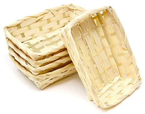 Juego de cesta de mimbre de enanos con Servicio, hecho a mano cesta de mimbre de unos 4,5 cm de diámetro, se puede elegir entre 5 pcs o de 10 pcs, madera, beige, 5 er Set