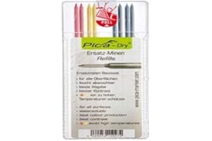 Pica Dry zestaw markerów do głębokich otworów, grafitowy/żółty/czerwony