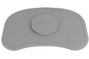 Twistshake Click Mat Base de Silicona Antideslizante para bebés, 38 x 25 cm, Libre de BPA, Gris Pastel D2C