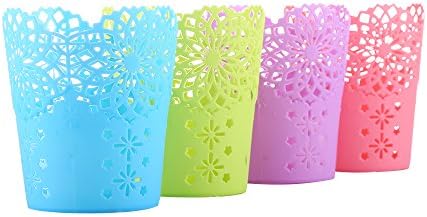 Pen Pencil Holder Cup, Ielek Colorful Office Desktop Storage Organizer Pen Pencil Holder Basket, Pack of 4 …