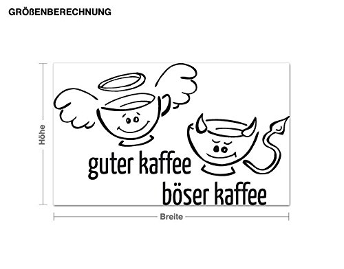 Wandtattoo guter, böser Kaffee B x H: 40cm x 24cm Farbe: schwarz von Klebefieber® - 3