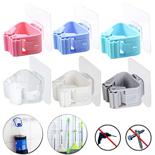 BESTZY 6PCS Multifunzione Mop Scopa Titolare Holder Organizer Portascopa da Muro portascope da Muro Adesivo Portascopa e Portaspazzole