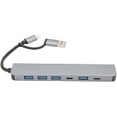 7-in-1 Type-C USB 3.0 Hub &Ccedil;okaltıcı, MacBook ve PC Uyumlu Y&uuml;ksek Hızlı D&ouml;n&uuml;şt&uuml;r&uuml;c&uuml; Adapt&ouml;r