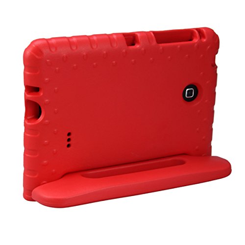 NEWSTYLE Samsung Galaxy Tab 4 7.0 Kinder Hülle Case mit umwandelbarer Handgriff Superleichte Stoßfeste Schutzhülle Tasche Cover für Samsung Tab 4 SM-T230/T231/T235 (7 Zoll) – Rot - 3