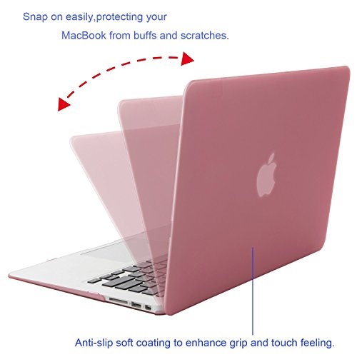 MOSISO MacBook Air 13 H  lle - Ultra Slim Hochwertige Plastik Hartschale Tasche Schutzh  lle Snap Case f  r MacBook Air 13 Zoll  A1466   A1369   Rose