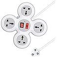 TECH-X 4 Socket Extension Cord with Surge Protector | 4 M/13 Ft Extension Box Board with Switches Fuse LED Indicator,Power Strip, Spike Buster Flex Box with international sockets Heavy Duty Long Cable
