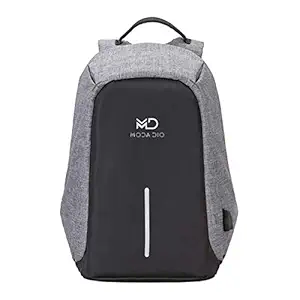 MODA DIO Vogue BPK13 Waterproof Anti Theft Laptop Backpack with charging Port (Grey)