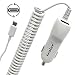 Produktbild USB Type C Auto Ladegerät, iVoler Premium 27W/5.4A 2-Port USB Type C Kfz Auto Ladegerät Car Charger mit Type-C Technologie und Qsmart Technologie für LG G5,Nexus 6P/5X, Lumia 950/950XL, Oneplus Two,Apple Macbook 12'', Google Chromebook Pixel, Nokia N1 Tablet und andere Typ C unterstützte Geräte, Dual-Rapid-Ports USB Type C Kfz Auto Ladegerät [5V/3A Type-C Port + 5V/2.4A USB Quick Charge] mit USB Type C Kabel (2m) (Weiß)