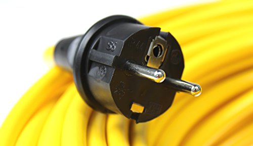 as – Schwabe 60350 Verlängerungskabel 5m, K35 gelb, IP44 für Aussenbereich, 230 Volt - 2