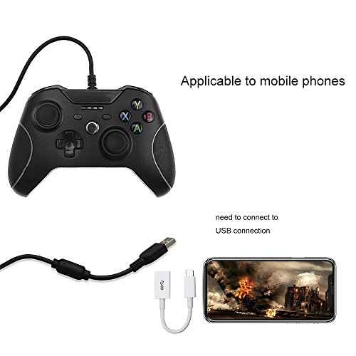 Controlador Xbox One  STOGA Mando Xbox One USB con Cable Controlador de Juego de Reemplazo Compatible con Xbox One y PC  Windows 7 8 10  - Negro