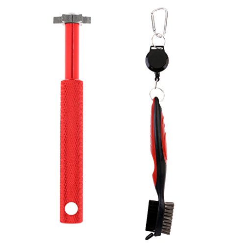 Gazechimp Kit de 2pcs Fer Golf Nettoyeur à Rainures Affûteur Outil de Rainurage avec Brosse de Nettoyage pour Golf de Club
