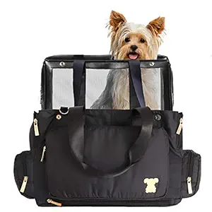 Miso Pup Unisex Flight Bag Interchangeable Airline Approved Pet Carrier Combo Ultra Lightweight with Pockets for Small Dogs (Pet Carrier Base & Shell Tote)