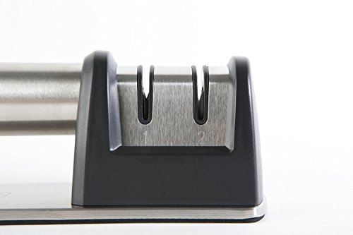 PriorityChef Messerschärfer für Messer normalen Klingen und Wellenschliffklingen, 2-stufig, diamantbeschichtete Schleifscheibe, Schwarz - 7