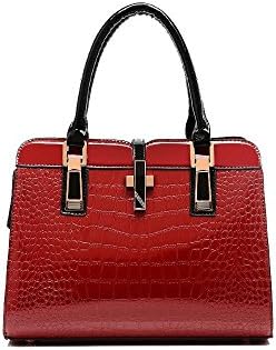 Women Bags All Seasons Leather Shoulder Bag Tote for Event/Party Shopping Casual Formal Office &amp; Career Black Beige Blue (Red)