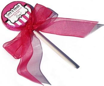 10 Belgian Choc Round Personalised Lollipops Wrapped in Pink Foil