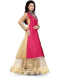 Muta Fashions Women's Indo-Western Gown (Gown161_Pink)