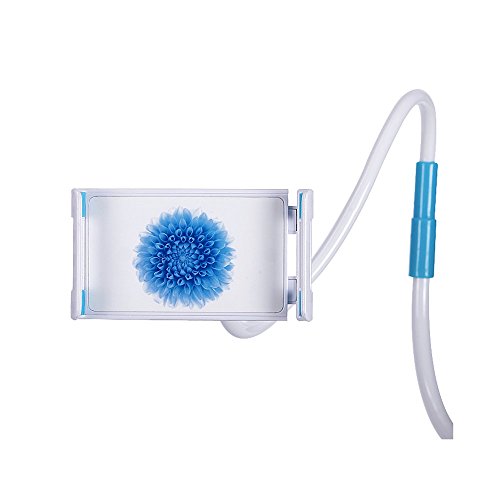 Delmkin Tablet Halterung verstellbar Desktop-Ständer Universal Handy / iPad Schwanenhals Halter 360 ° Drehen Tablet Ständer (Blau) - 2